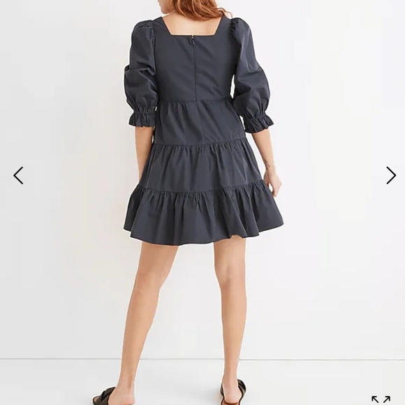 Madewell Poplin Lizzie Dress Square Neck in Twilight Size 00 - Picture 2 of 11